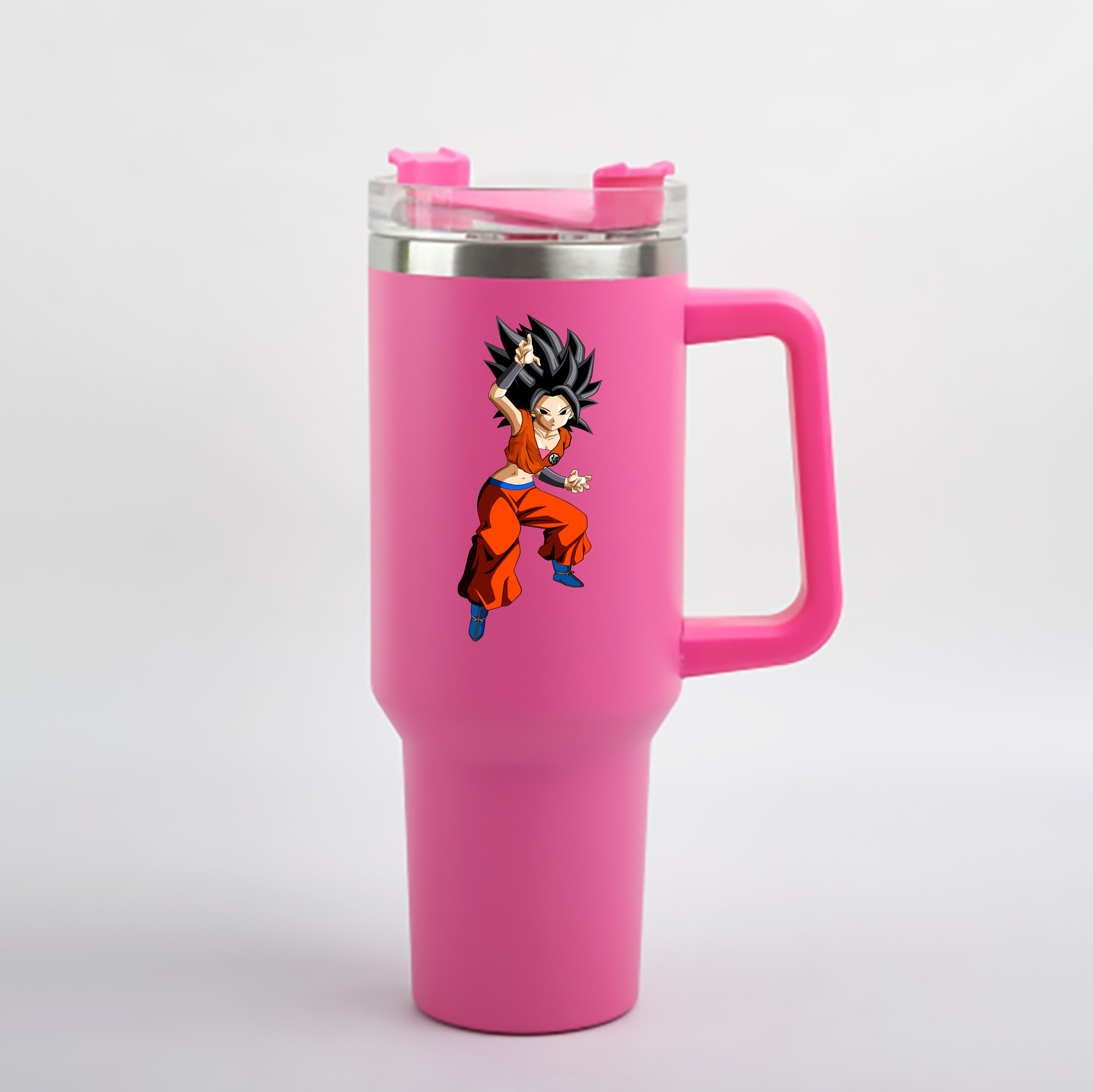（画像用） ドラゴンボール カリフラ DRAGON BALL Caulifla 1200mL車用タンブラー - クリスタルステッカー（プラスチックストロー付き）